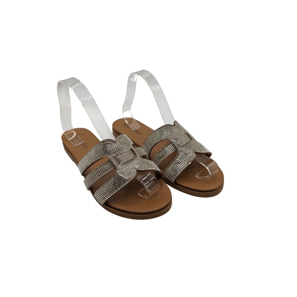 Olivia Miller Womens 9 Saltspring Rhinestone Flat Sandals